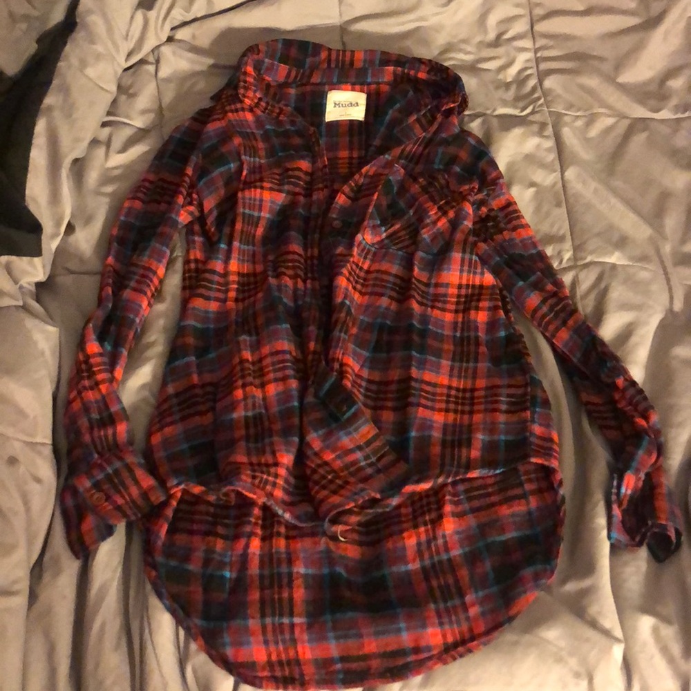 Red black and blue flannel.